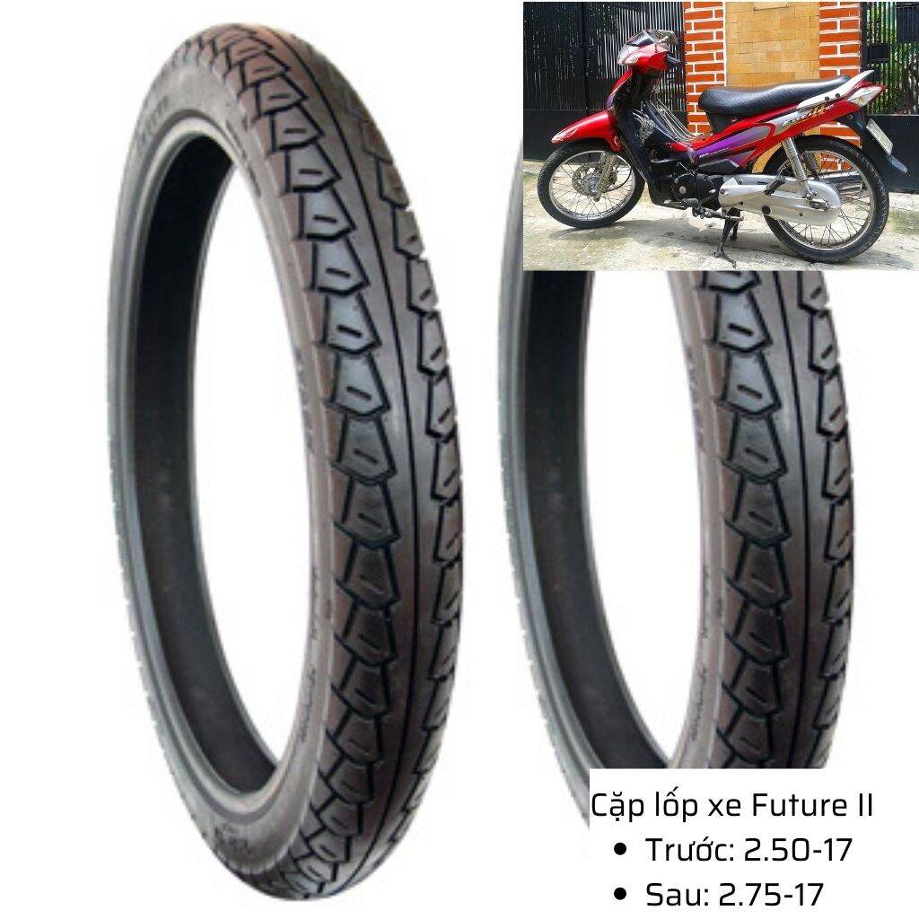 Lốp xe future trước 2.50-17 và sau 2.75-17 có săm nhãn hiệu veloce, đài loan