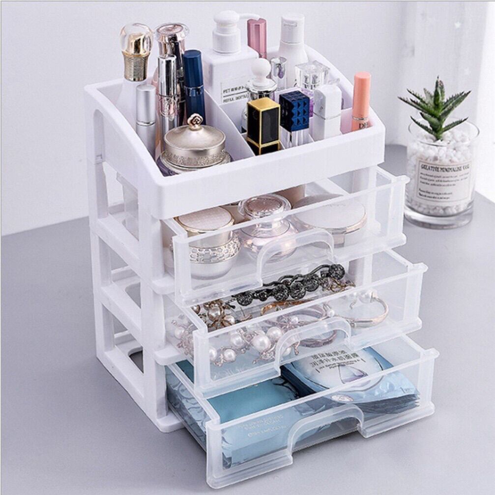 Tủ nhựa đựng mỹ phẩm 4 tầng