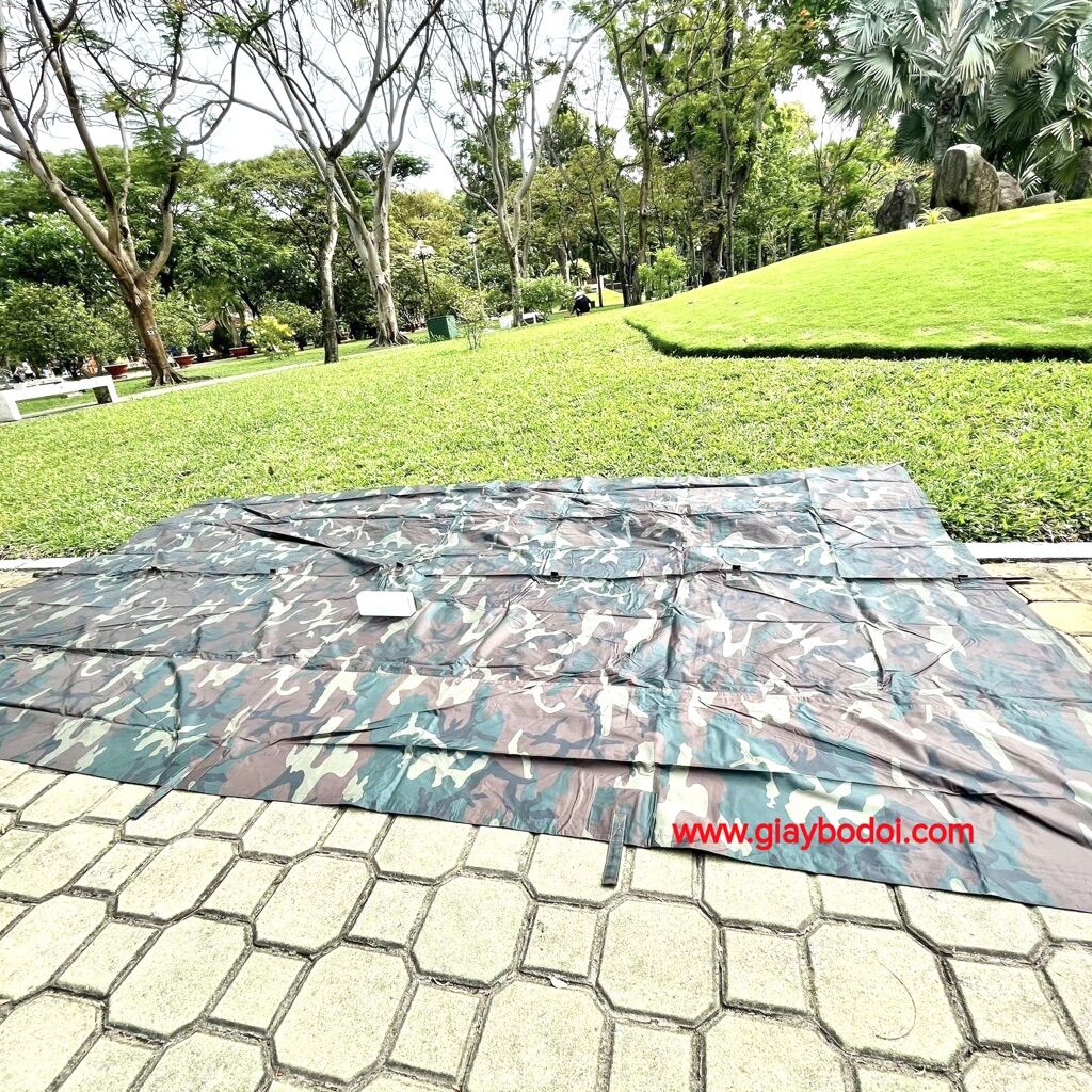 Tấm bạt Che Mưa Dã Ngoại Phượt kích thước 3m2* 1m8 Rằn Ri cao cấp