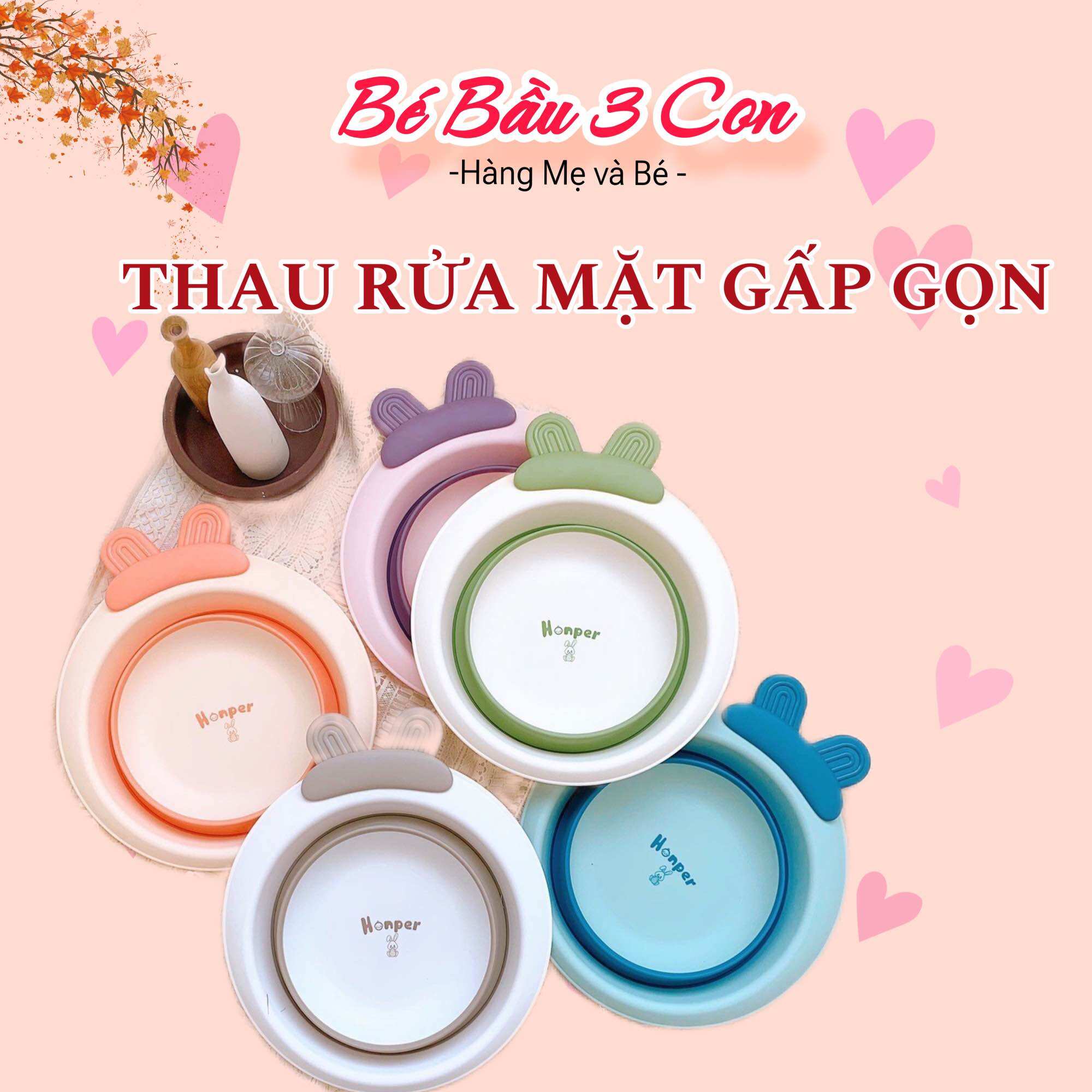 Thau rửa mặt gấp gọn