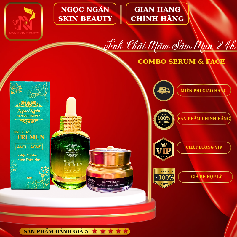 Bộ serum & kem mụn cao hồng sâm