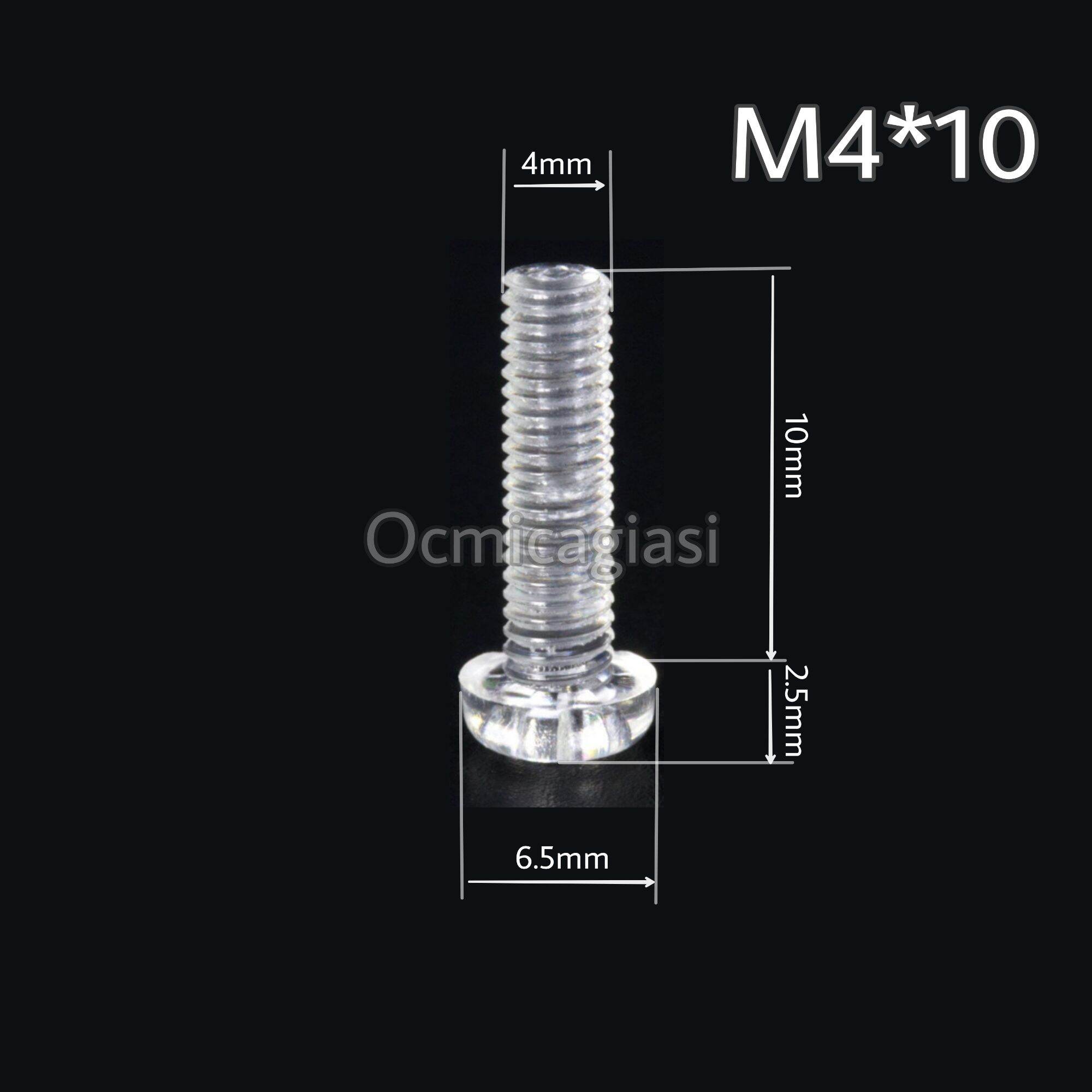 Combo 20 ốc mica, pc M4*10 vặn vít trong suốt