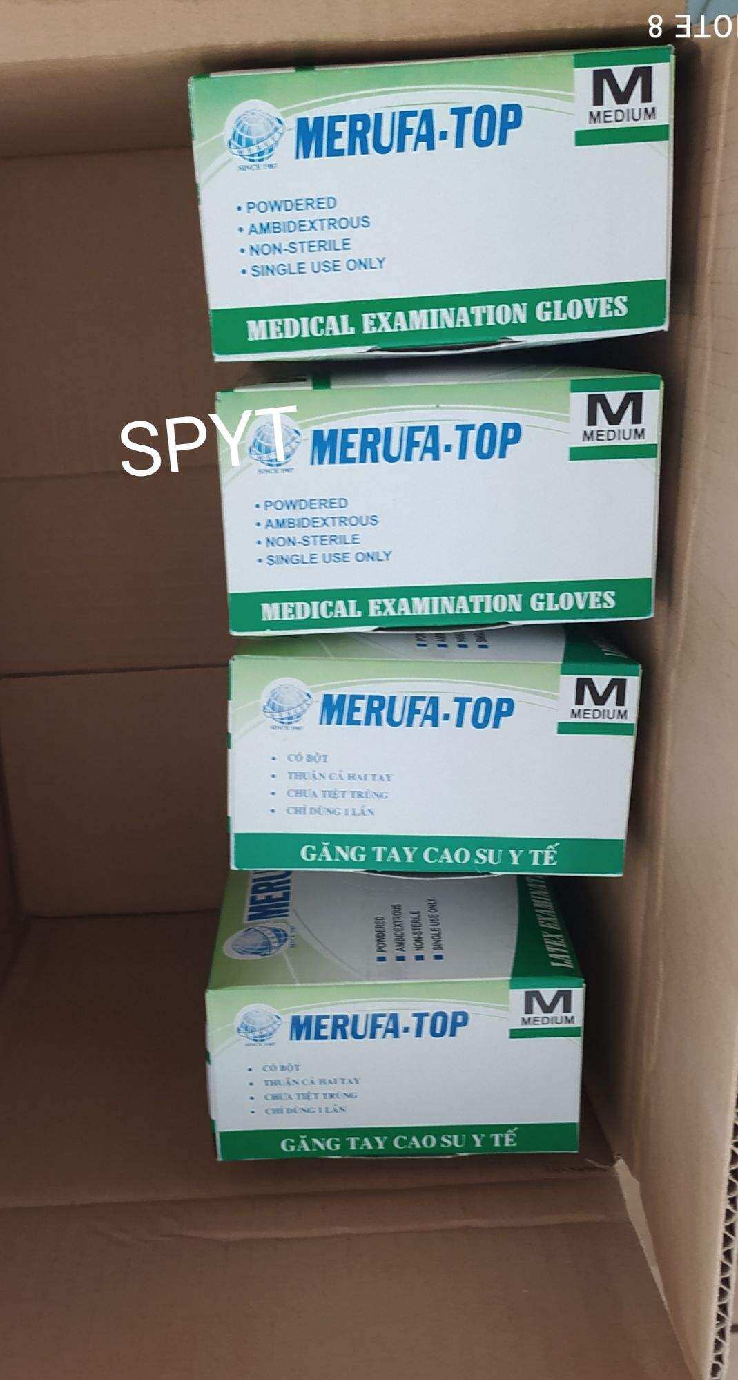 1 hộp găng kiểm tra nhãn hiệu MERUFA