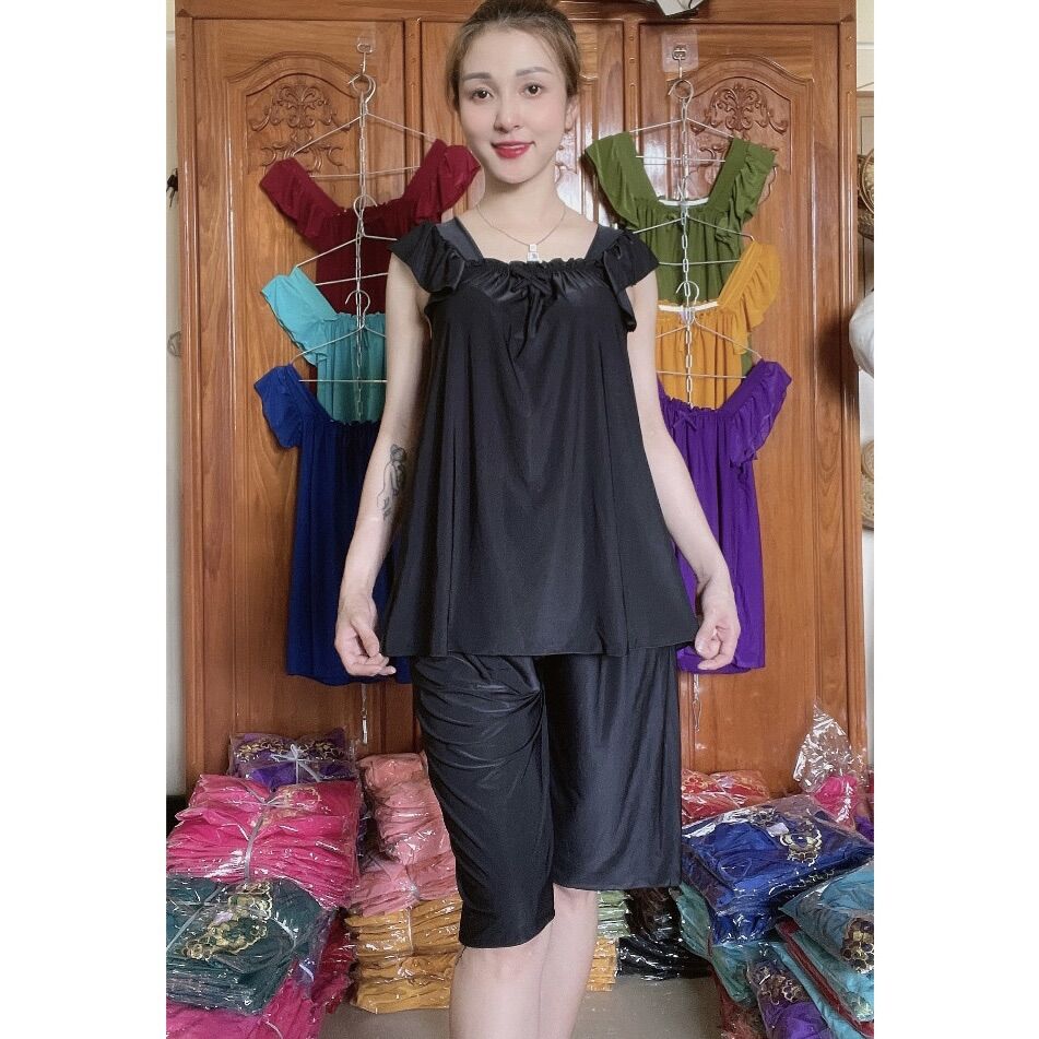 [Có size 45-75kg] Bộ lửng thun lạnh tay cánh tiên