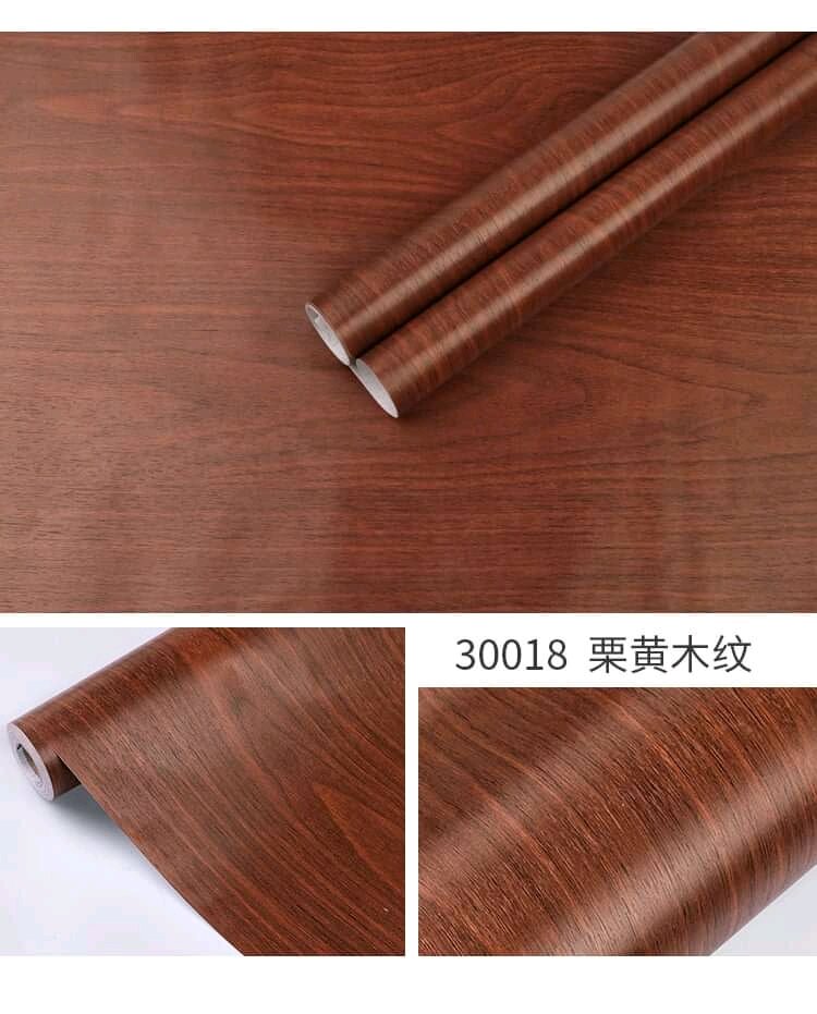 10m Giấy dán tường ván gỗ óc chó  khổ 45cm có keo sẵn