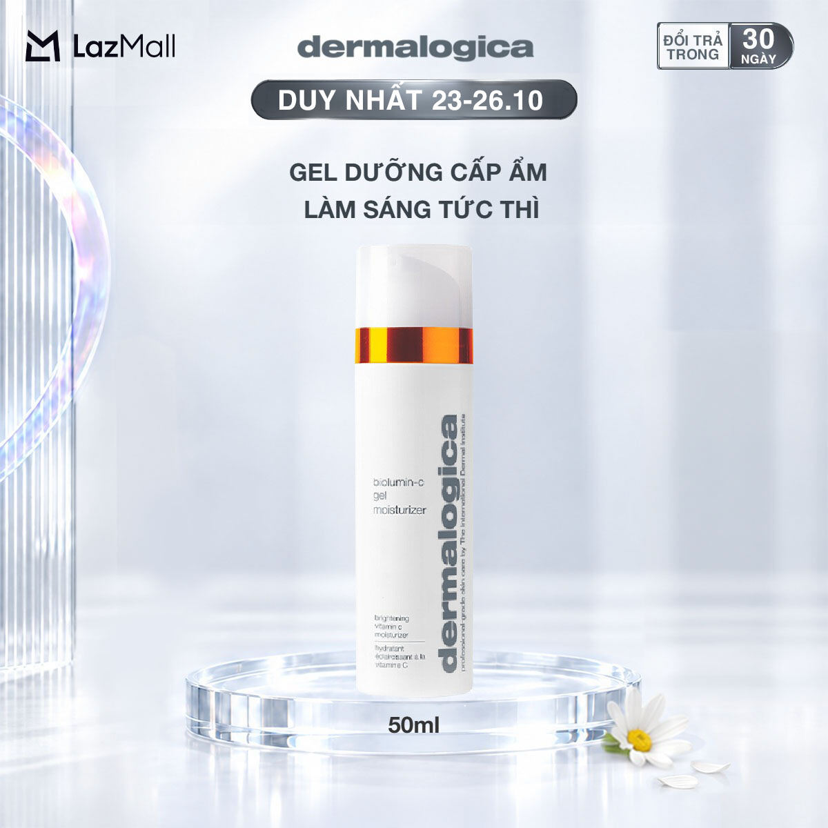 Mới! Kem dưỡng ẩm Dermalogica Biolumin-C Gel Moisturizer dạng gel cho da ẩm mượt, sáng rạng ngời
