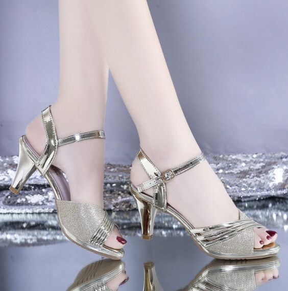 Giày sandal gót Sơn khiêu vũ @&&&