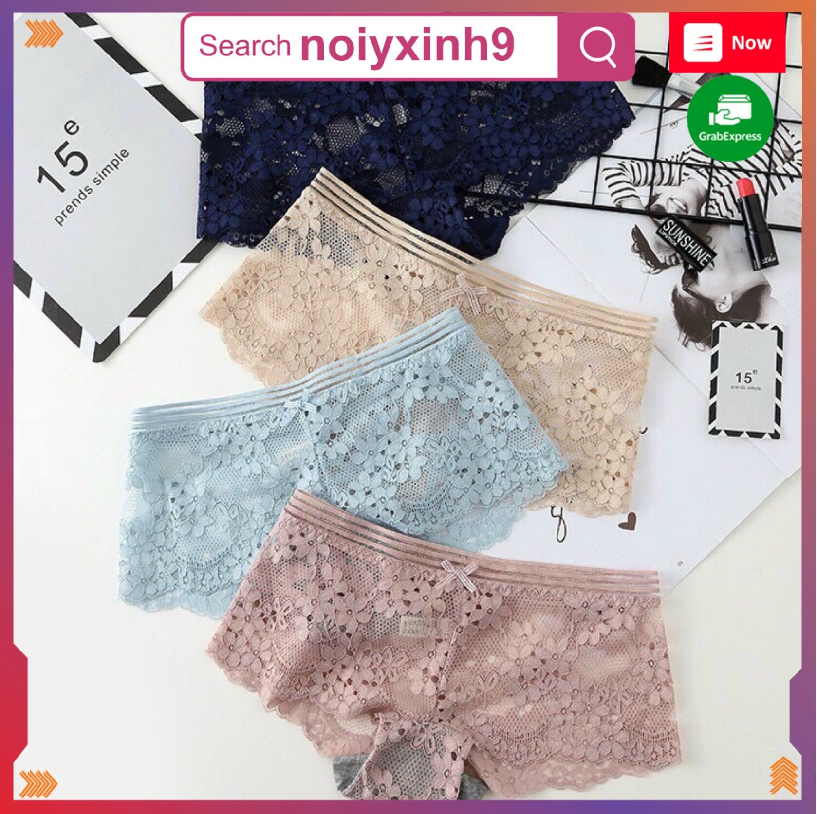 Quần lót ren đùi cao cấp đính nơ gợi cảm - Noiyxinh9