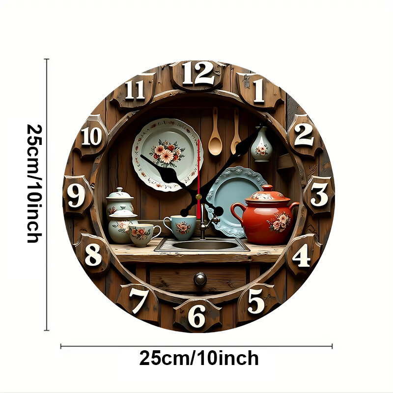 Đồng Hồ Treo Tường Tròn Bằng Gỗ Cổ Điển Thiết Kế Phẳng 2D Im Lặng Cho Nhà Bếp Phòng Khách Văn Phòng Nghiên Cứu Phòng Ngủ Trang Trí Nhà Cửa
