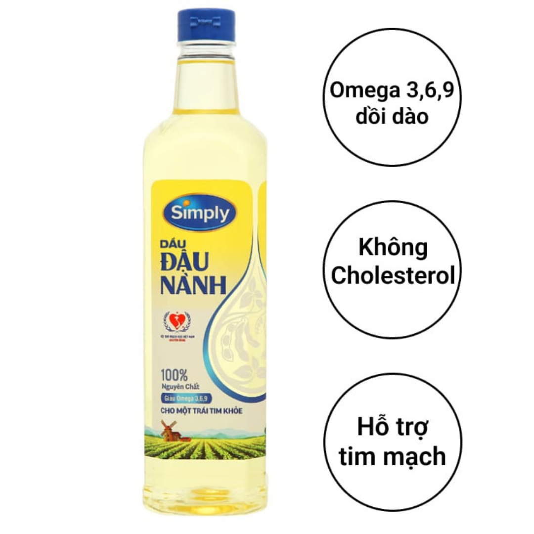 Dầu đậu nành Simply chai 1 lít date mới