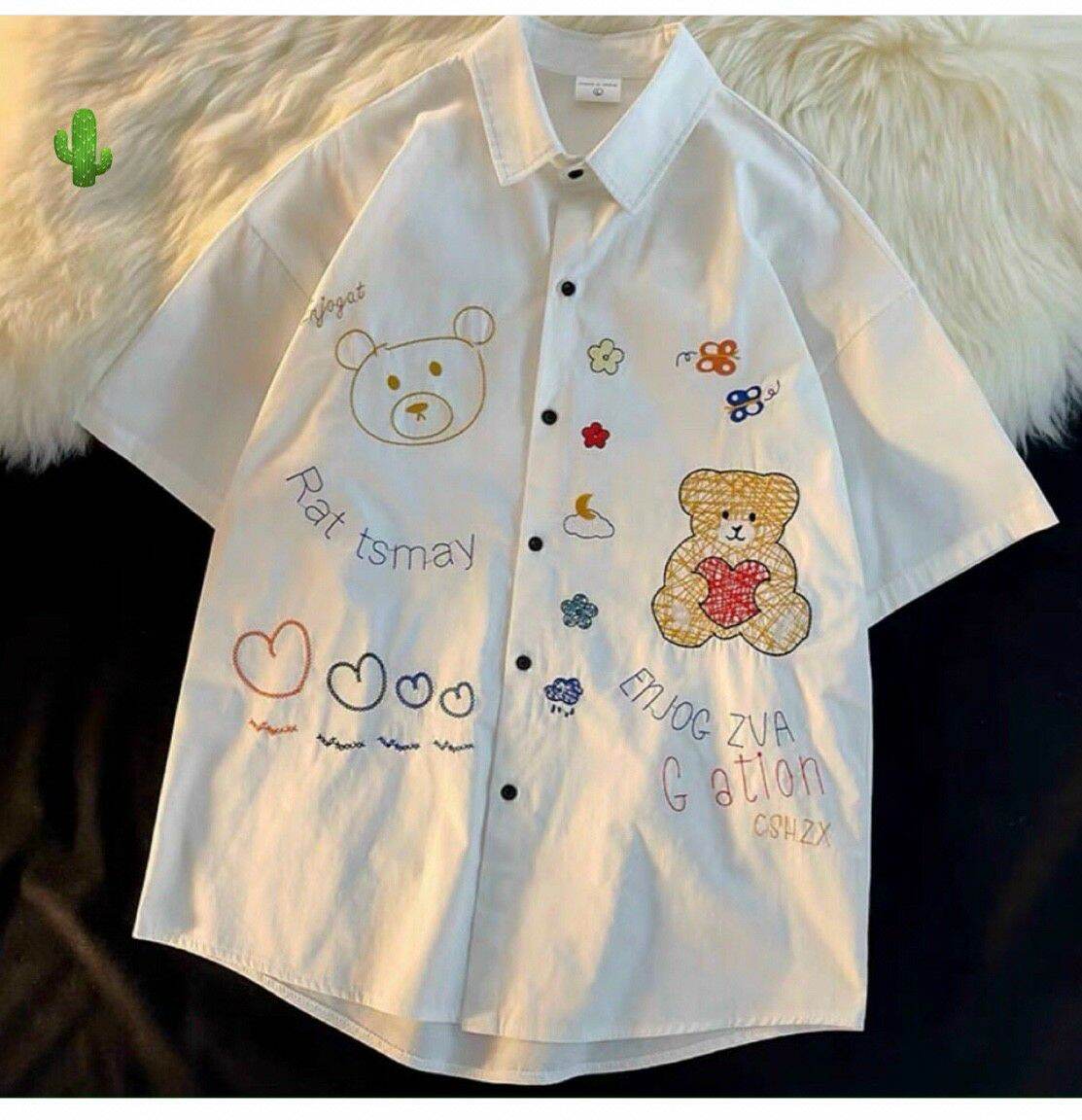 ÁO SƠ MI KIỂU HÌNH GẤU