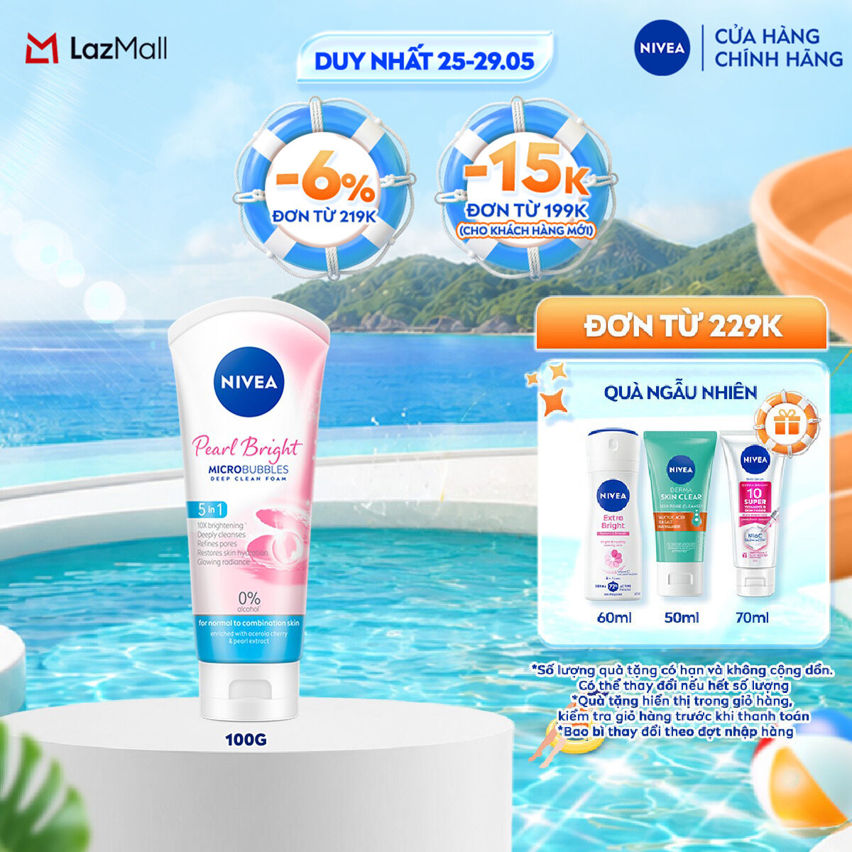Sữa Rửa Mặt Tạo Bọt NIVEA Chiết Xuất Ngọc Trai (100 g) - 84951