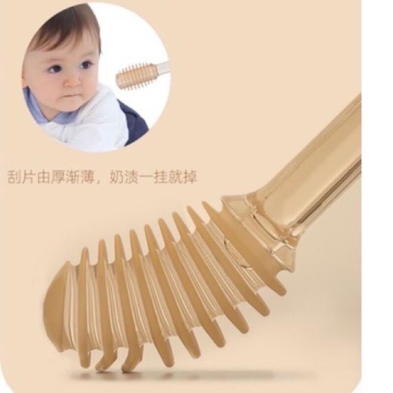 [Free Ship] Sét Rơ Lưỡi + Bàn Chải Silicon Cho Bé 0-18 THÁNG