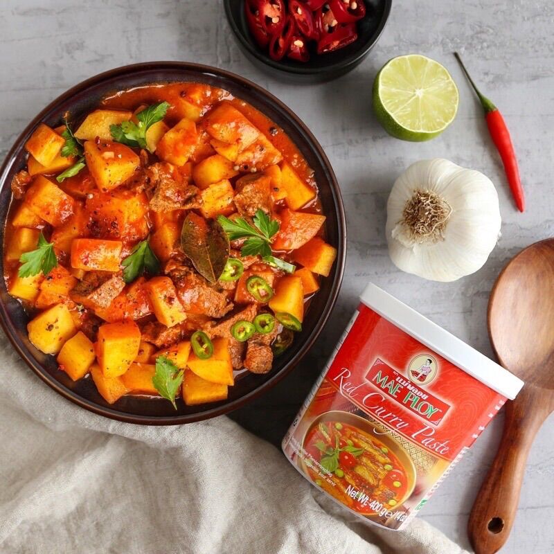 [HCM]MAE PLOY Gia Vị Cary Đỏ Hộp 400 gr Red Curry Paste