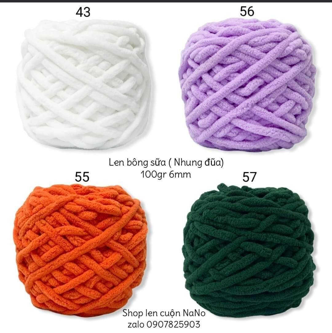 len bông sữa 100gam sợi 6mm