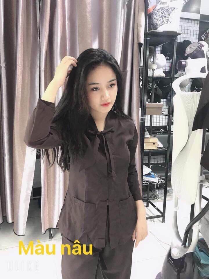 #đồ bộ đi chùa#đồ lam nữ#la Hán nơ