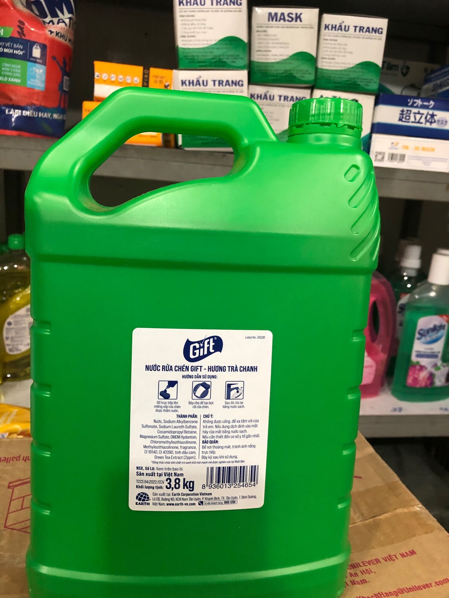 Nước rửa chén Gift hương trà chanh can 3,8kg
