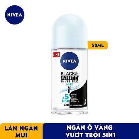 Lăn khử mùi Nivea Invisible for Black & White chống ố vàng Nữ 50ml