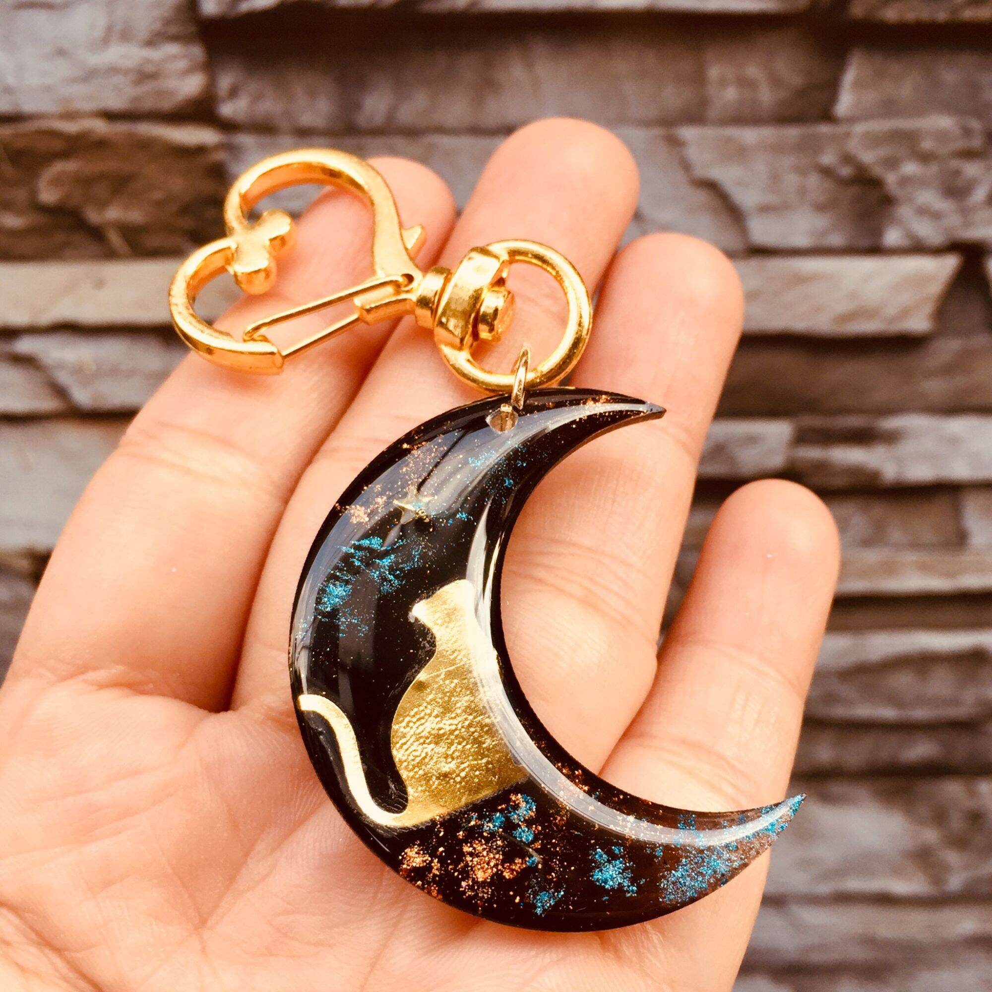 Móc khóa cặp đôi Mèo may mắn(thêm tên, ngày kỉ niệm theo yêu cầu) key chain handmade Lilande