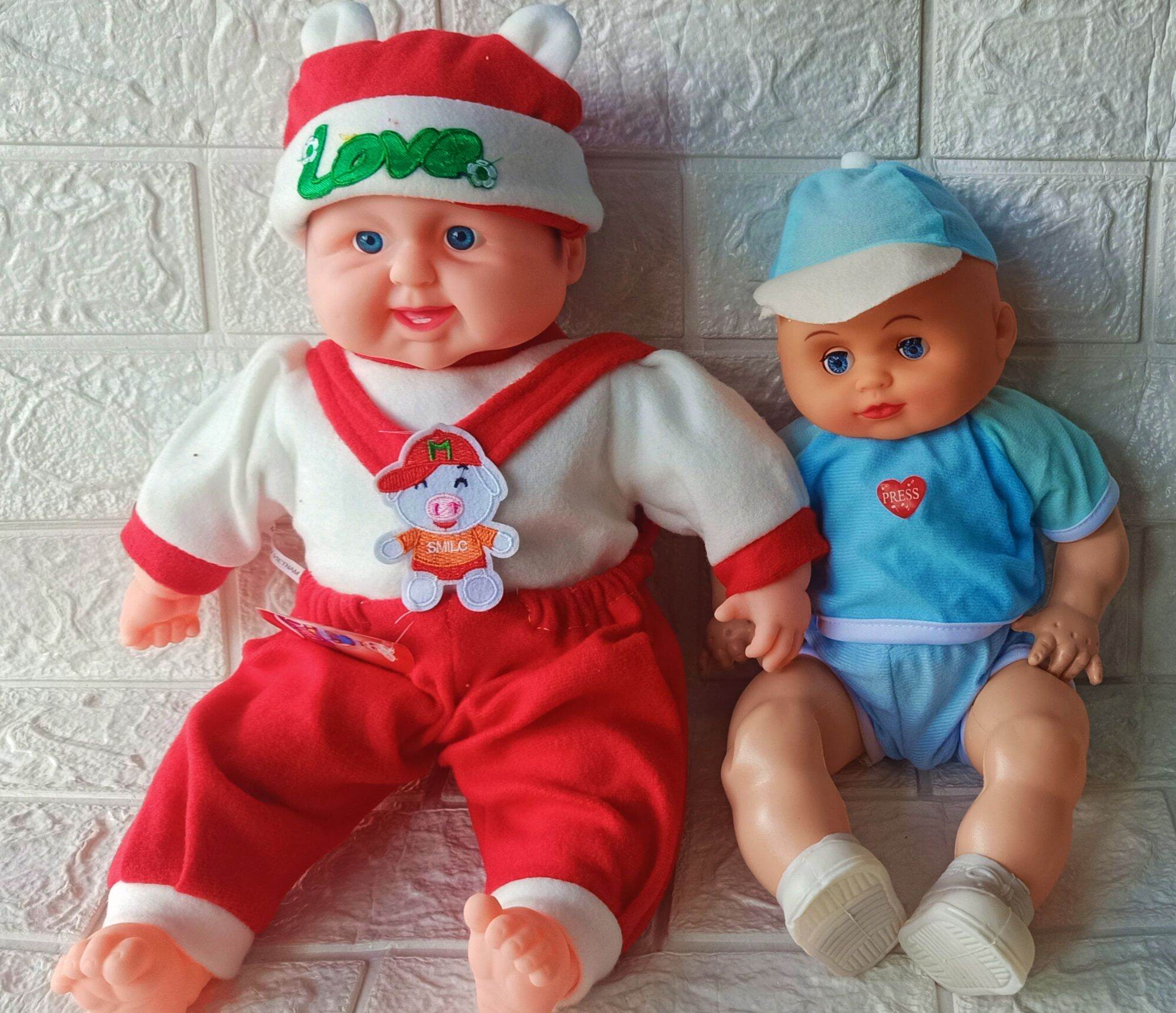 Búp bê em, búp trẻ em bé biết nói biết cười êm dịu như bé thật - Tặng kèm phụ kiện nón cho bé