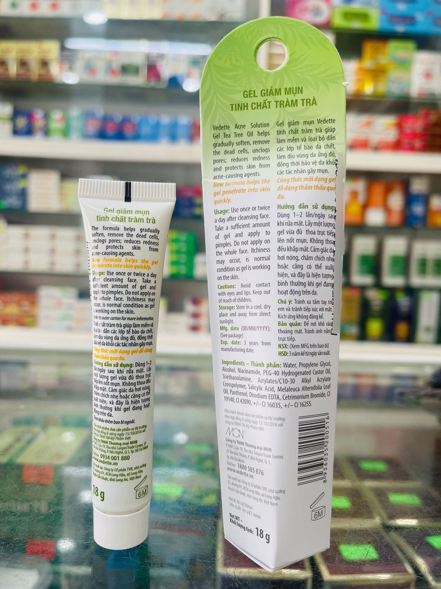 Gel Giảm Mụn TINH CHẤT TRÀM TRÀ Vedette - 18gram
