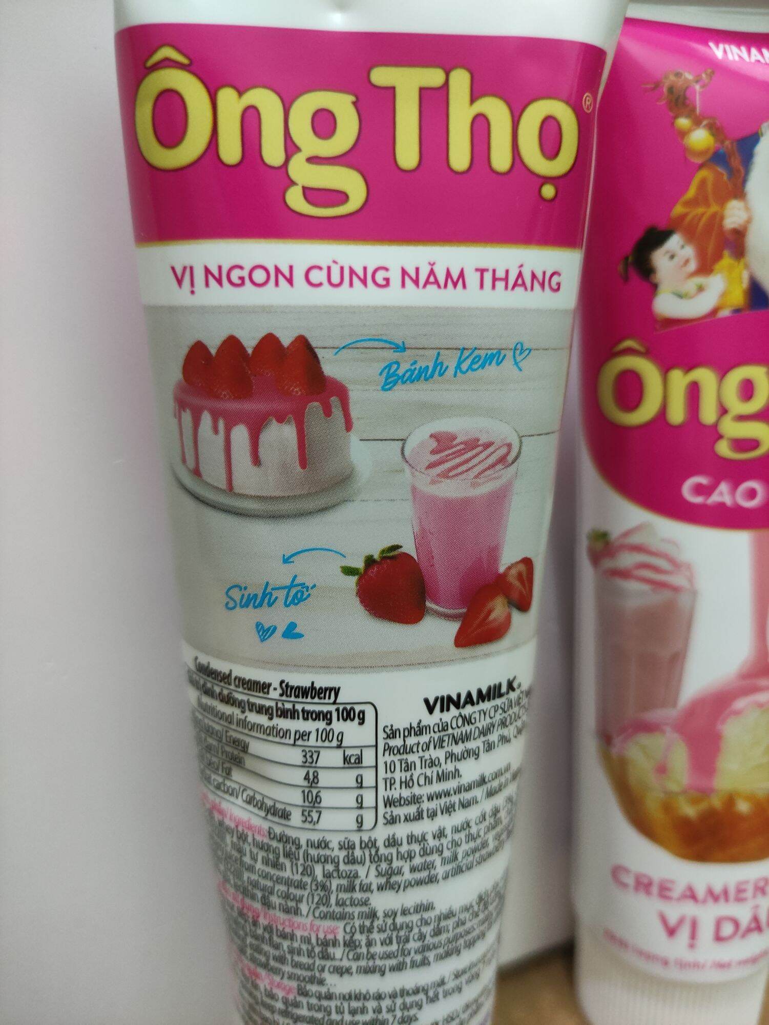 *FREE SHIP* Sữa Đặc Ông Thọ vị Dâu tuýp 165g hsd 27/9/2024