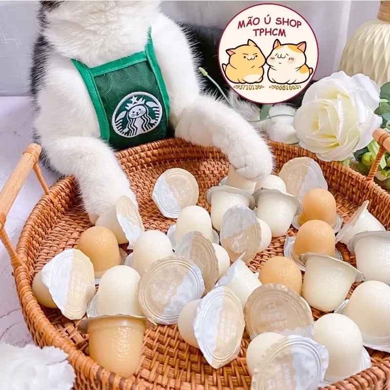 Pudding sữa dê viên 15g- thạch rau câu cho chó mèo