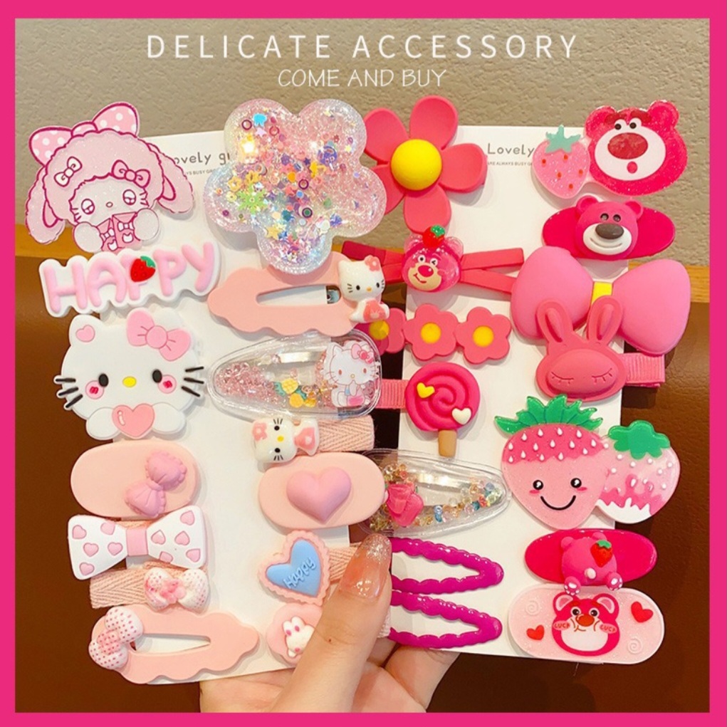Set kẹp tóc cho bé gái 14 chi tiết mẫu mới cao cấp siêu dễ thương