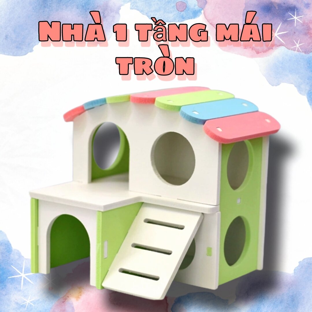 Nhà 1 tầng gỗ trang trí chuồng cho Hamster