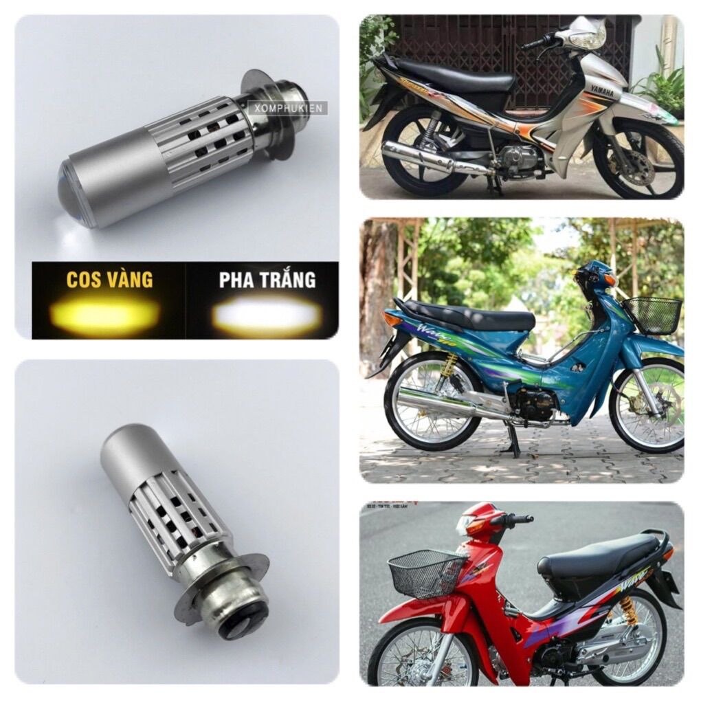 Đèn led cao cấp xe wave 2 bóng cực sáng - bộ 2 bóng