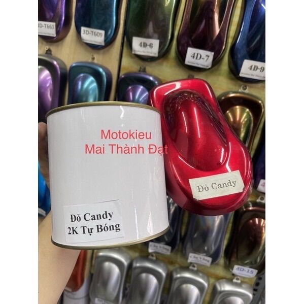 Màu sơn Đỏ Candy 2K Tự bóng 4:1-Lót Bạc Lót Candy ( Sơn oto Xe máy )MaiThànhĐạt