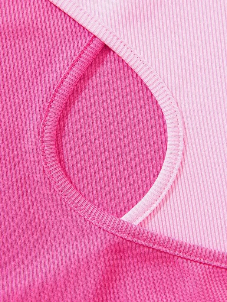 Áo croptop phối hai màu đan chéo (0504)