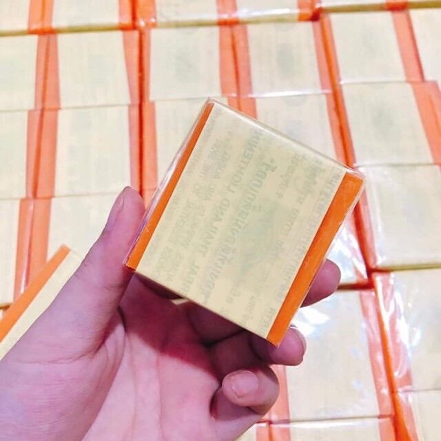 Xà phòng Nghệ Thái Lan, Soap xà bông nghệ cam trắng da giảm mụn thâm sạch nhờn hiệu quả
