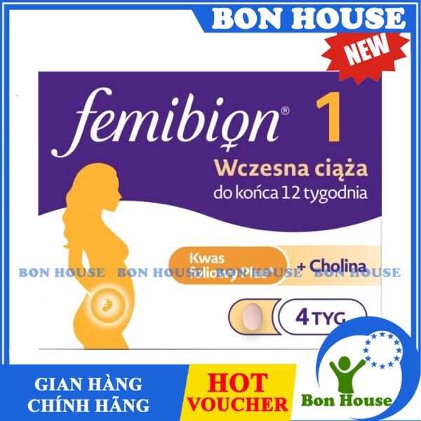 Vitamin Bầu Femibion số 1, đủ bill.