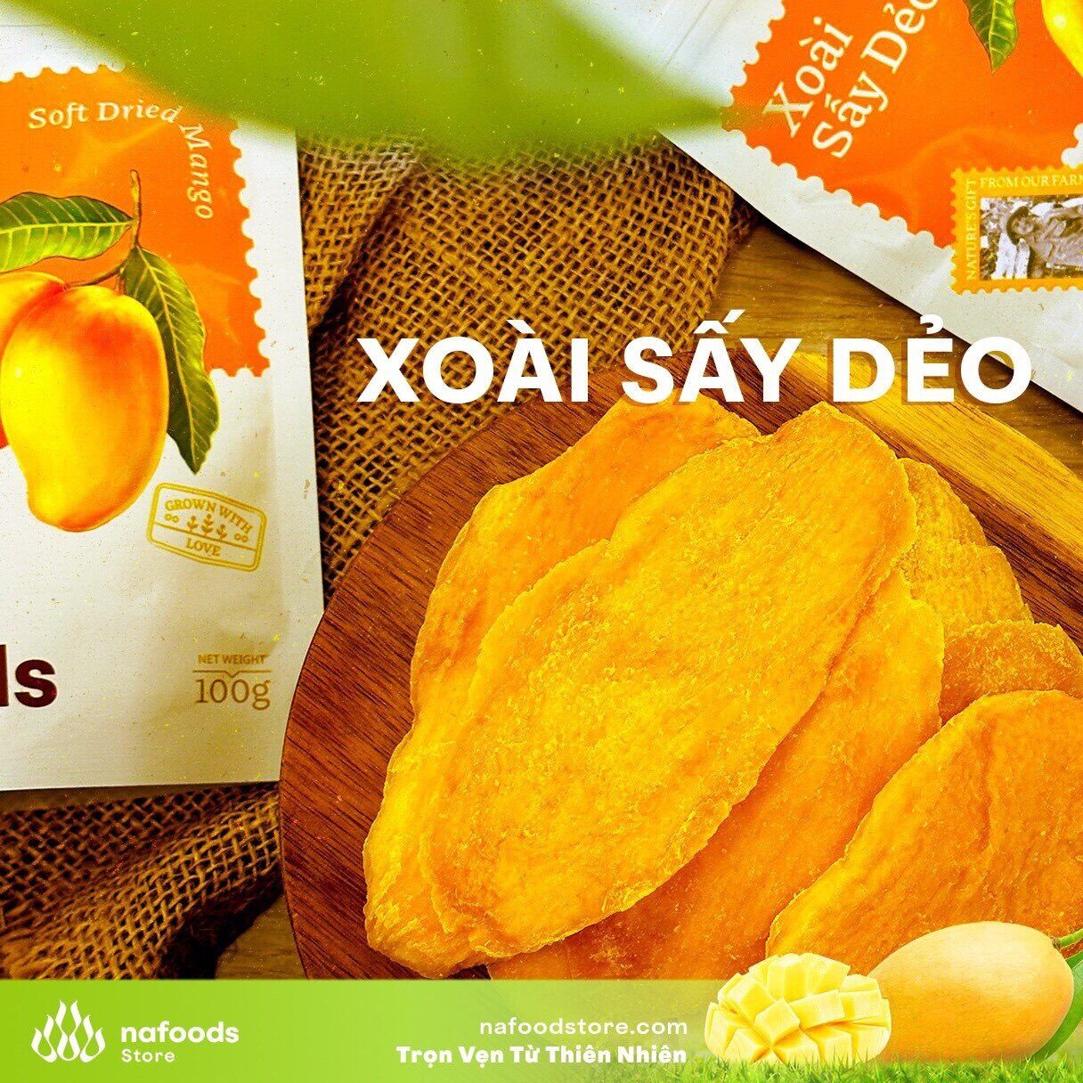 Combo 5 gói Xoài sấy dẻo Nafoods 100g