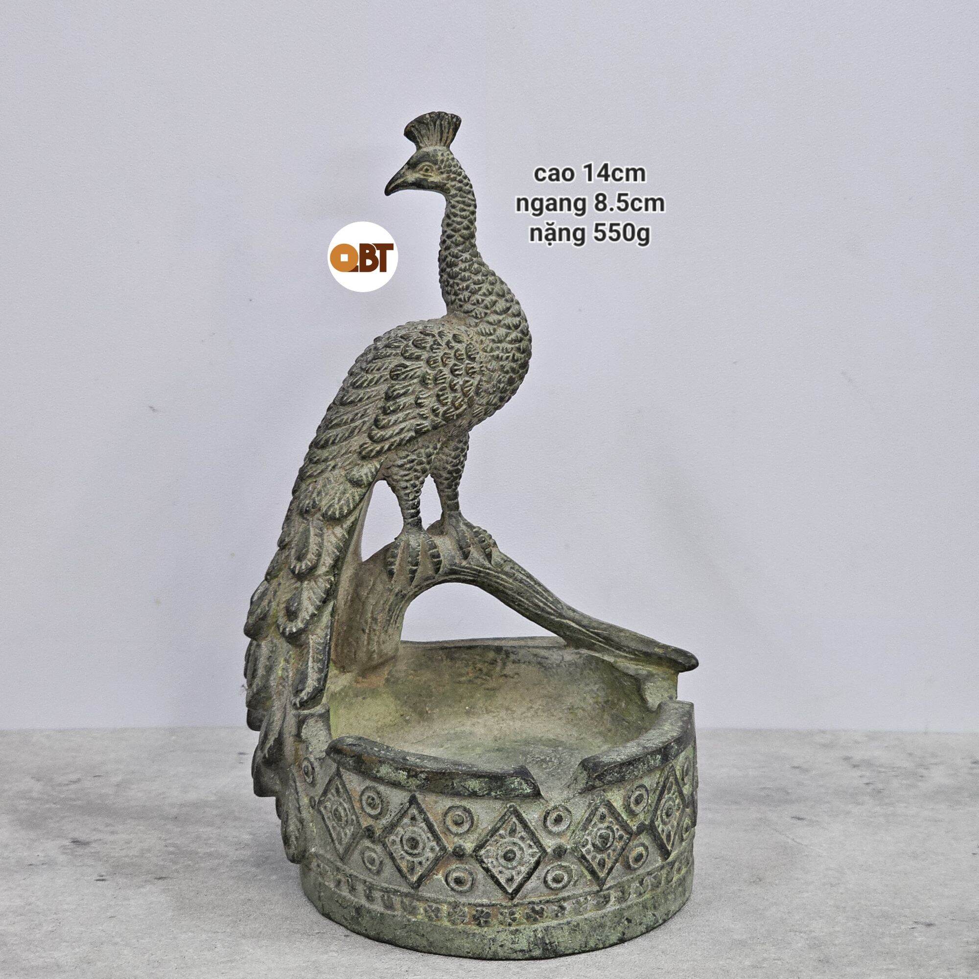Gạt tàn khổng tước bằng đồng