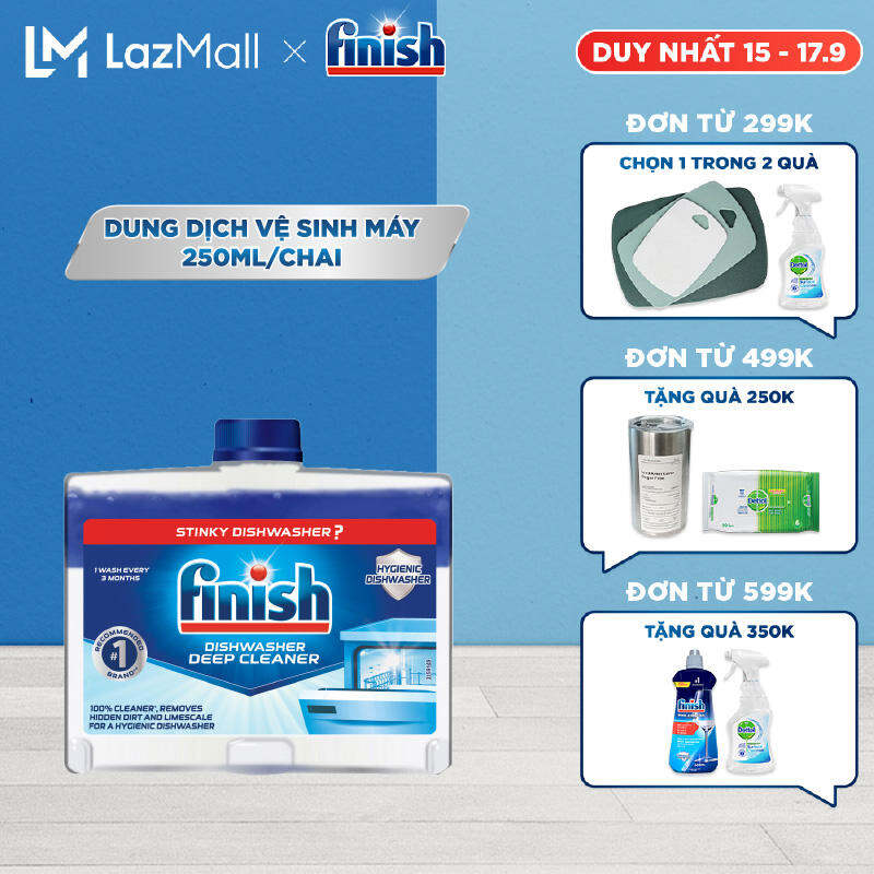 Dung Dịch Tẩy Rửa Máy Rửa Chén Bát Finish Dishwasher Deep Cleaner - chai 250ML