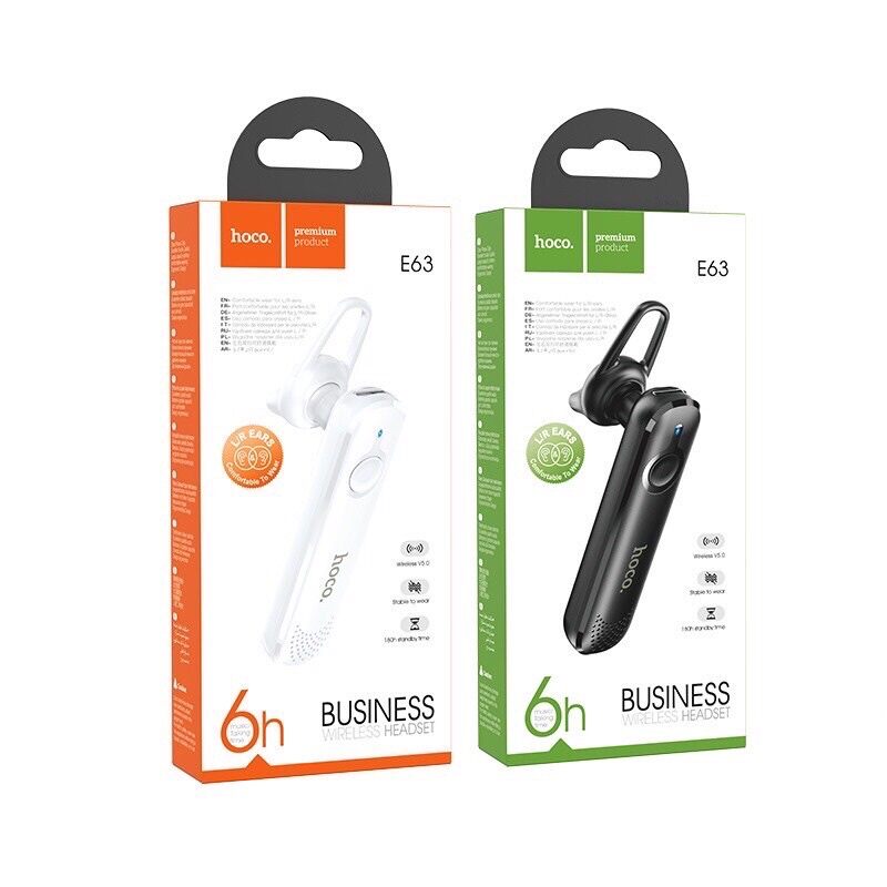 Tai nghe bluetooth hoco e63 diman business v5.0 dung lượng pin 70mah nghe gọi lên đến 6 giờ