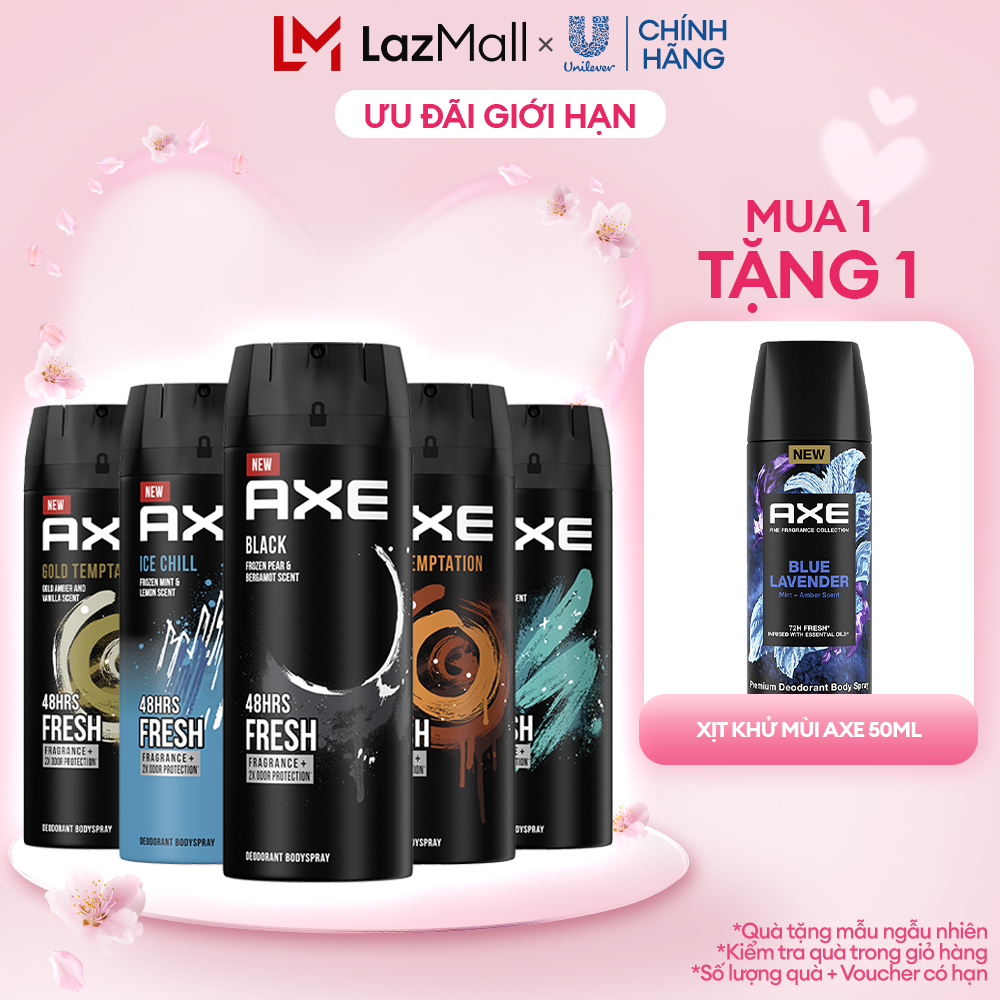 Xịt khử mùi Axe hương nước hoa Black dành cho nam 135ml body mist toàn thân