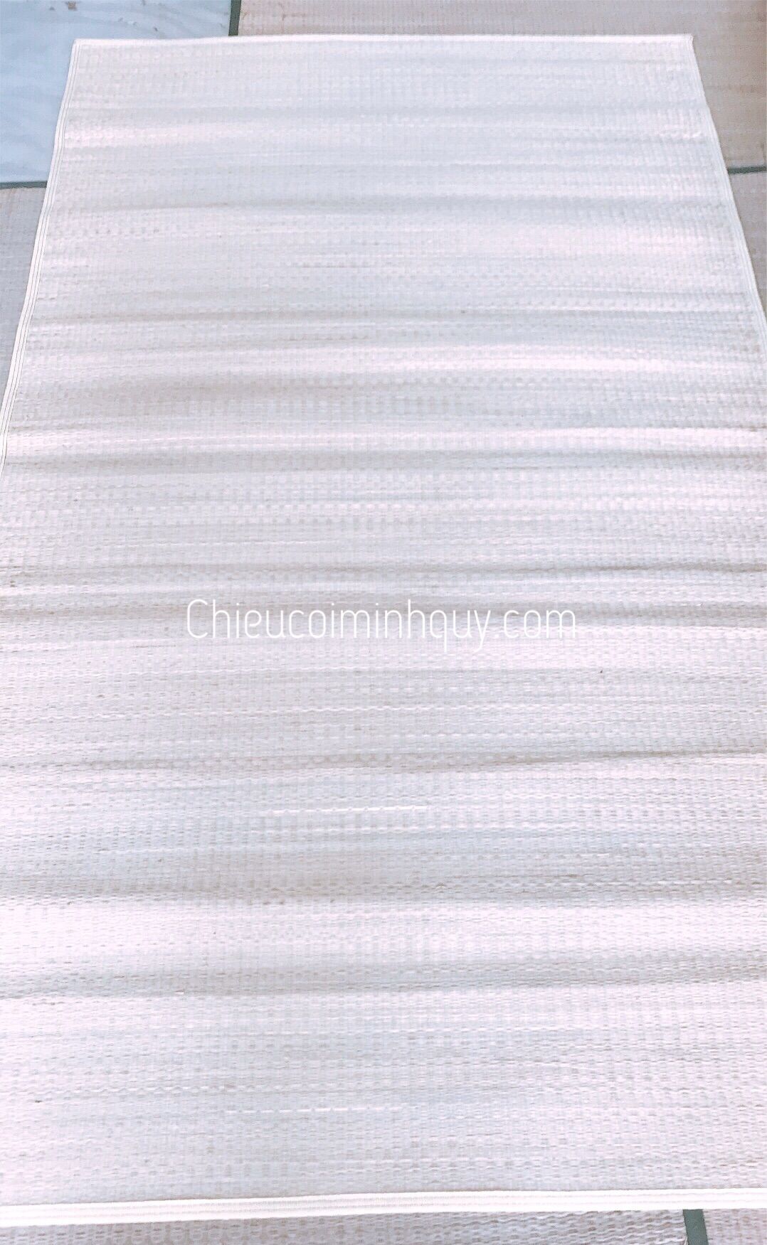 Chiếu Cói Trắng 2mx2m2 Cao Cấp Bo Viền