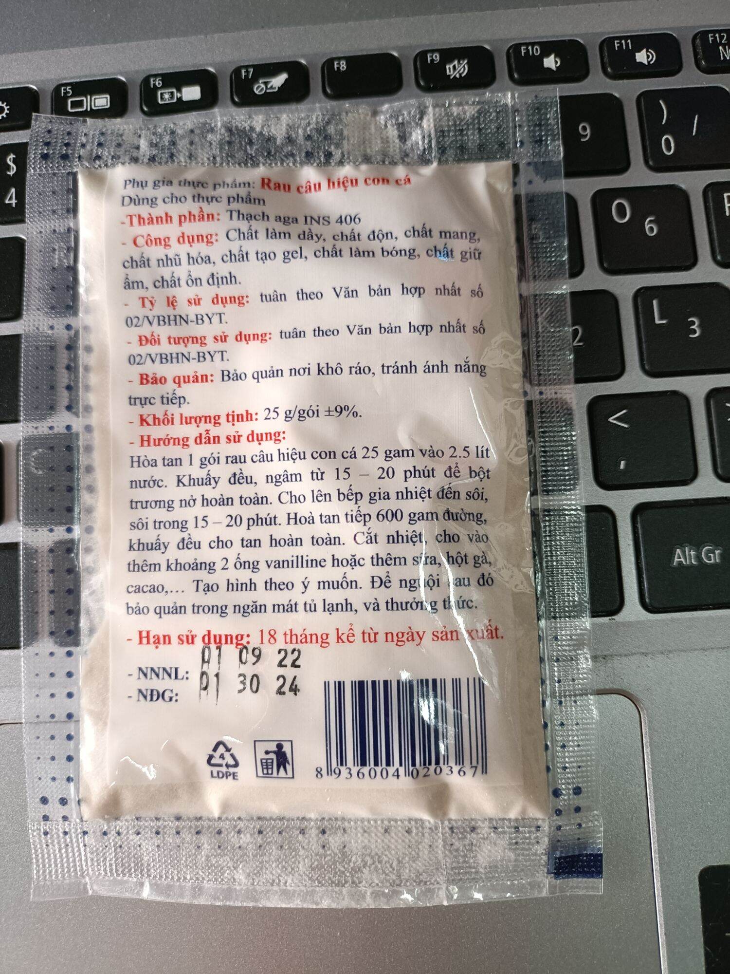 BỘT RAU CAU GIÒN HIỆU CON CÁ (GÓI 25GRAM)