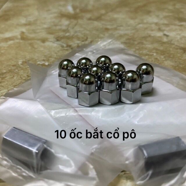 10 ốc tán 6mm bắn cổ pô Dream , wave , Futerneo ... mạ niken chống rỉ sét