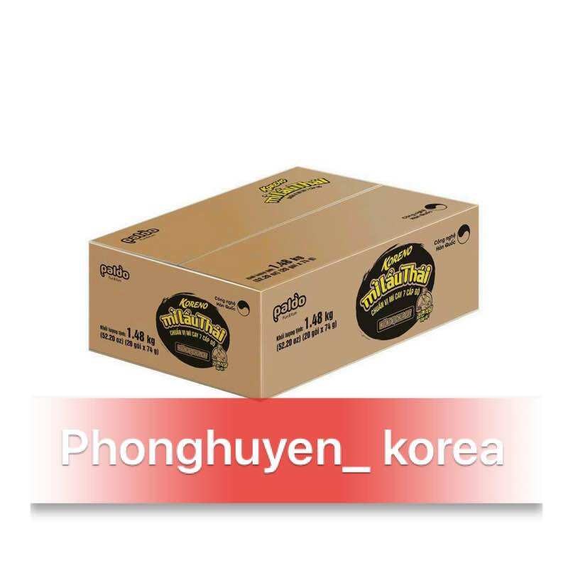 Thung mì trộn tương đen hàn quốc koreno paldo- mì tương đen koreno gói 78g x20 gói và phiên bản mới