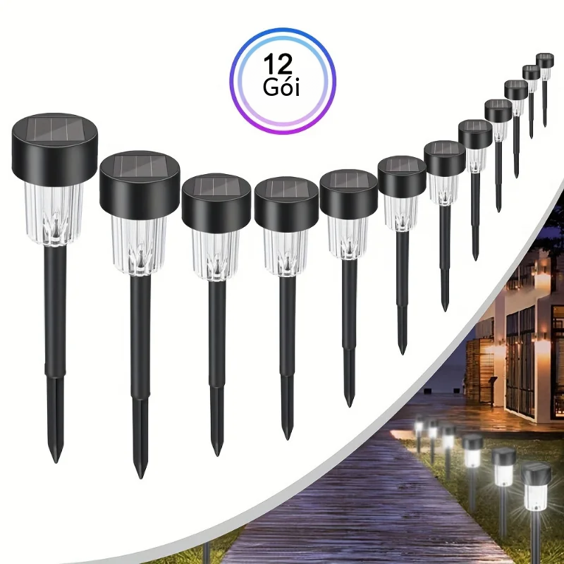 12 Đèn Led Năng Lượng Mặt Trời Con Đường Đèn Chống Nước Ngoài Trời Năng Lượng Mặt Trời Bộ Đèn Cho Sân Vườn Chiếu Sáng Cảnh Quan Lối Đi Trang Trí