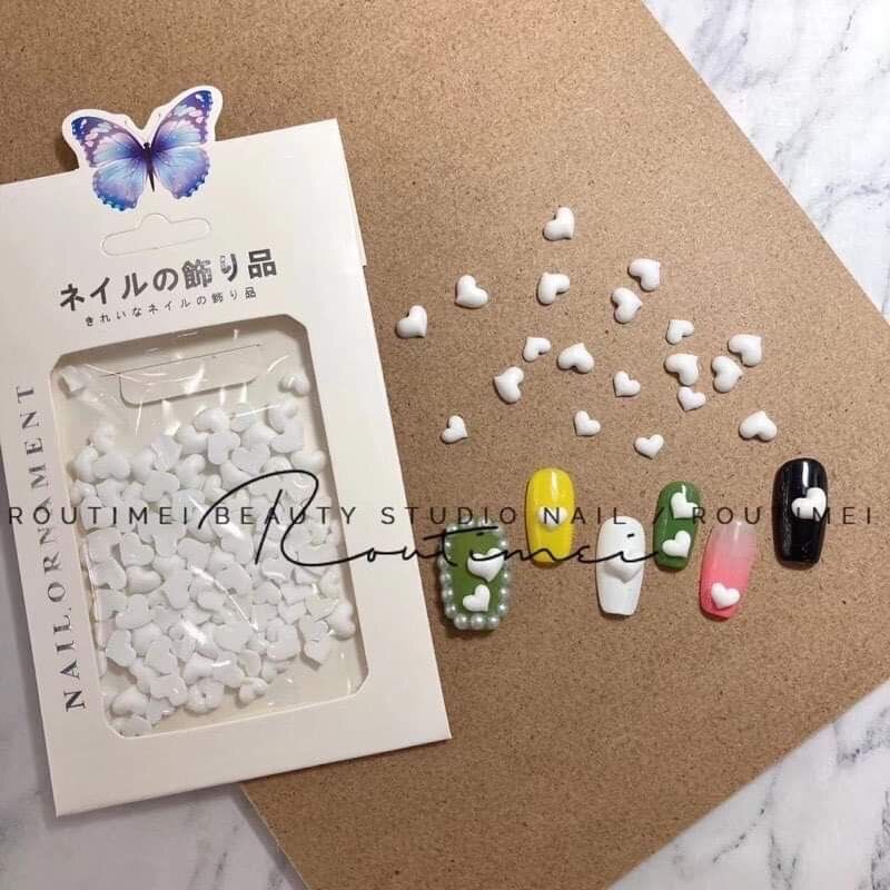 Set trái tim trang trí móng