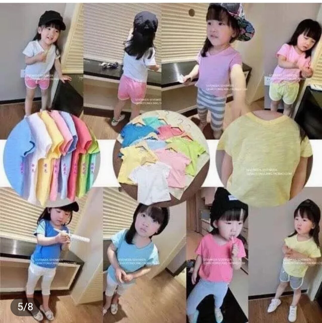 (HCM) áo thun cotton sược cổ tim cho bé gái