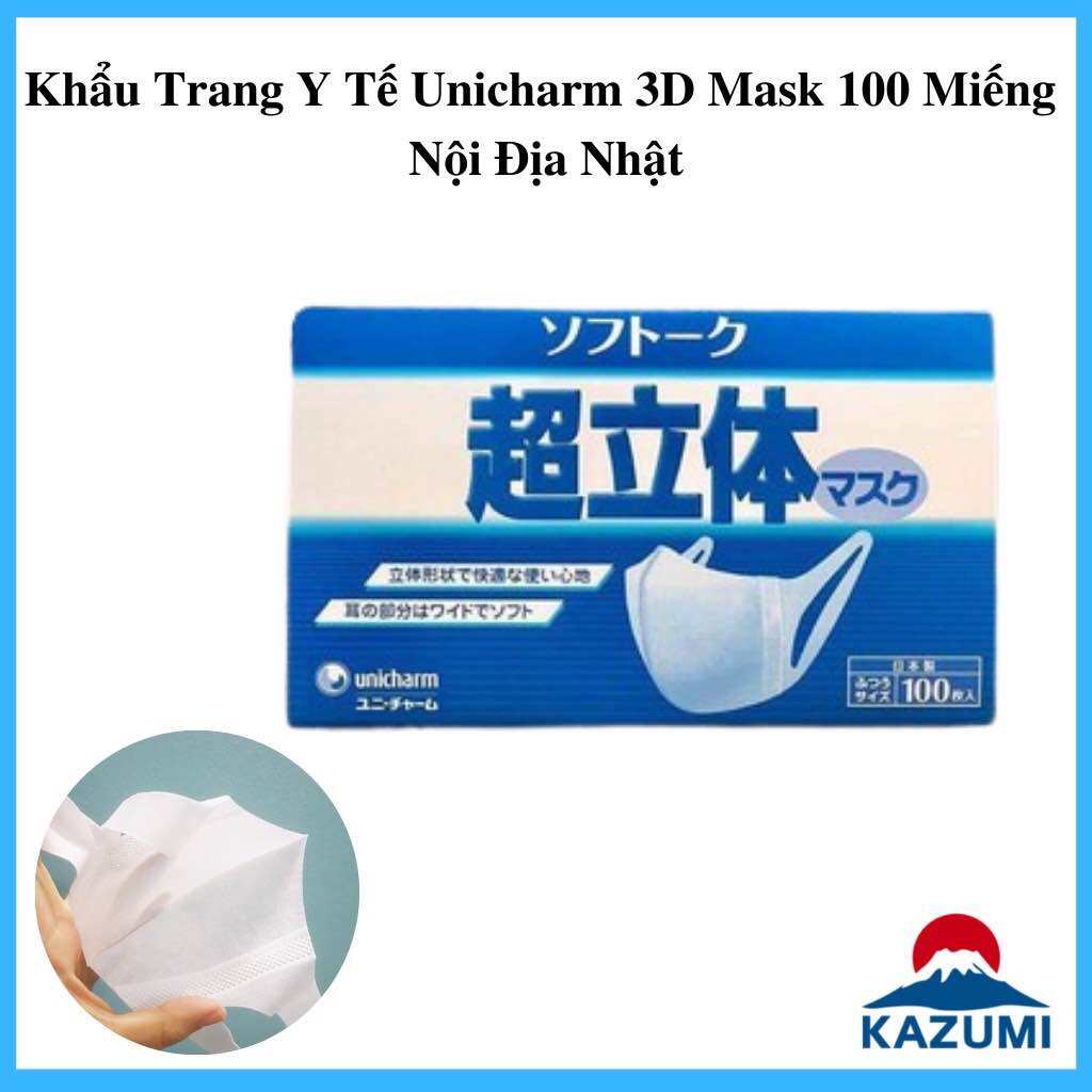 Khẩu Trang Y Tế Unicharm 3D Mask 100 Miếng Nội Địa Nhật