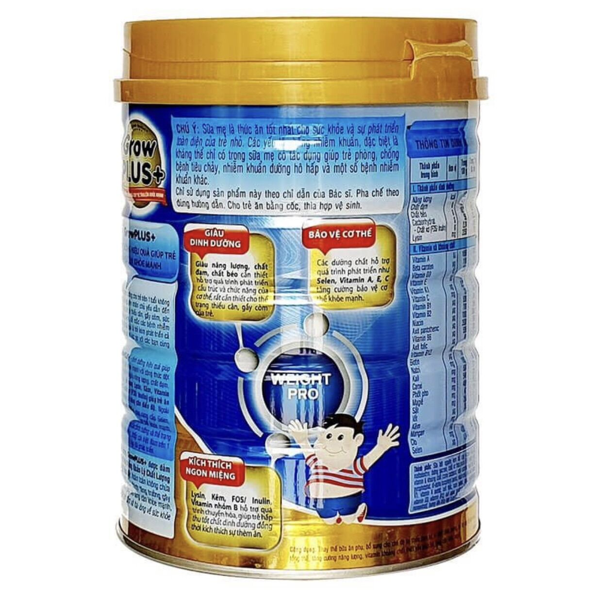 Sữa bột Nuti GrowPlus xanh Tăng cân lon 900g (cho trẻ 1 tuổi trở lên)
