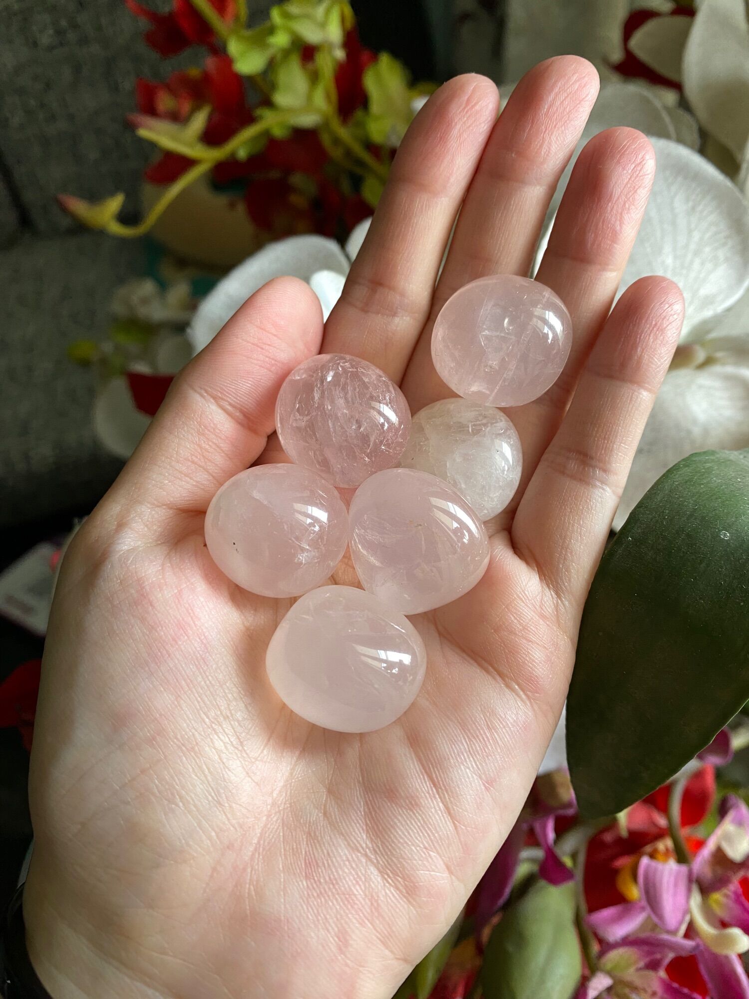 Thạch anh hồng chất trong đẹp - Rose Quartz Healing Natural Crystals - Trụ thạch anh hồng - Tumbled Stone - Đá thô @gocdoquyen