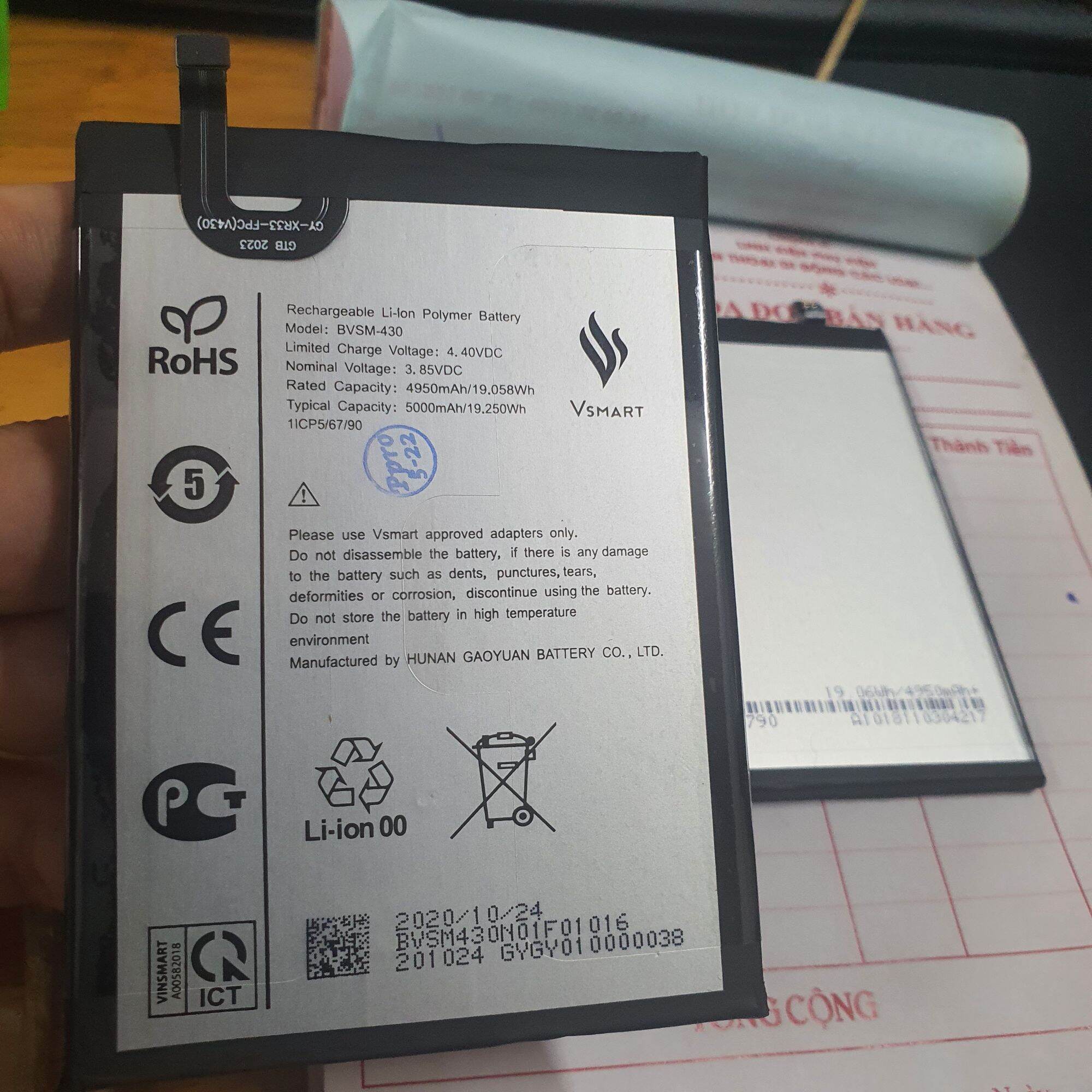 Pin vsmart joy 3/ joy 3 plus /v430a /BVSM 430/Live 4 (ảnh thực tế)